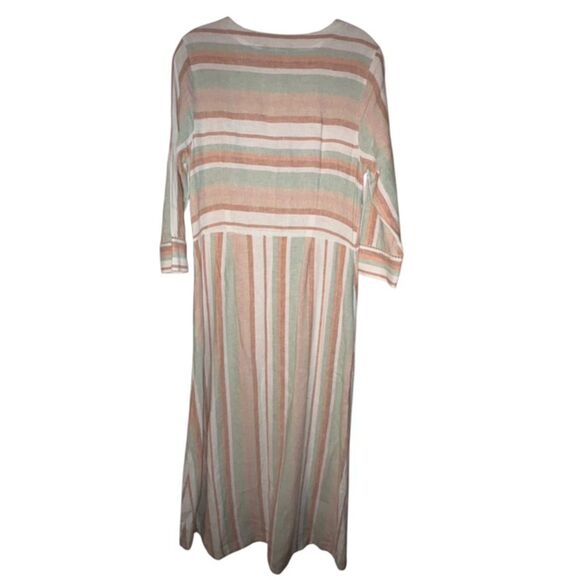 Soft Surroundings Striped Linen Blend Maxi Dress Size Medium - Picture 2 of 7
